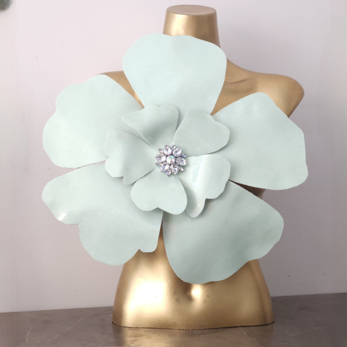 Top Flor Chris Vinipiel Rosa metálico