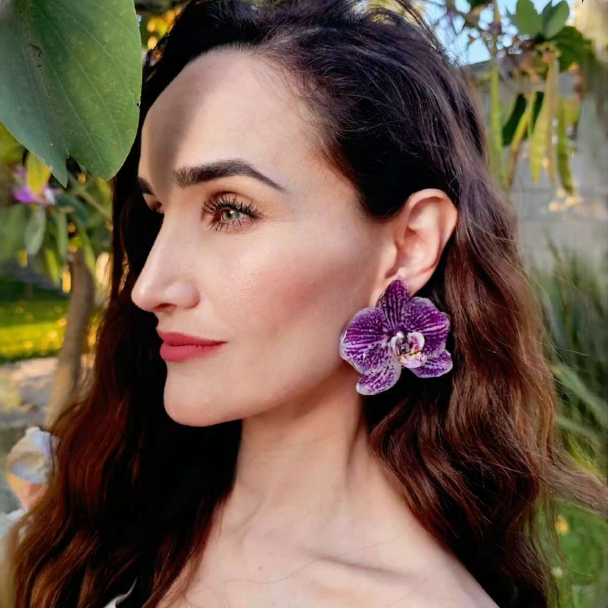 Aretes Orquídea Real Medianos VARIOS COLORES