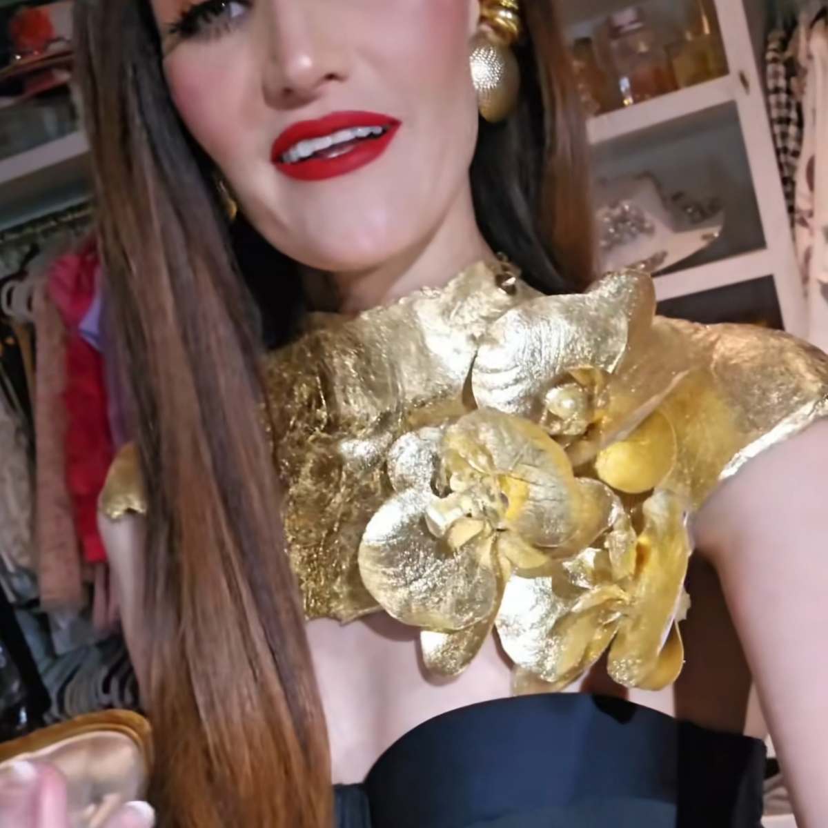 Collar con Orquídeas flexible Atenea Dorado