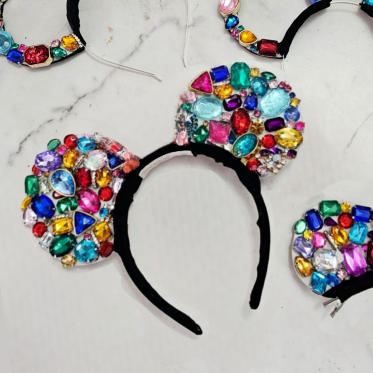 Diadema Orejas Mickey Minnie Cristales