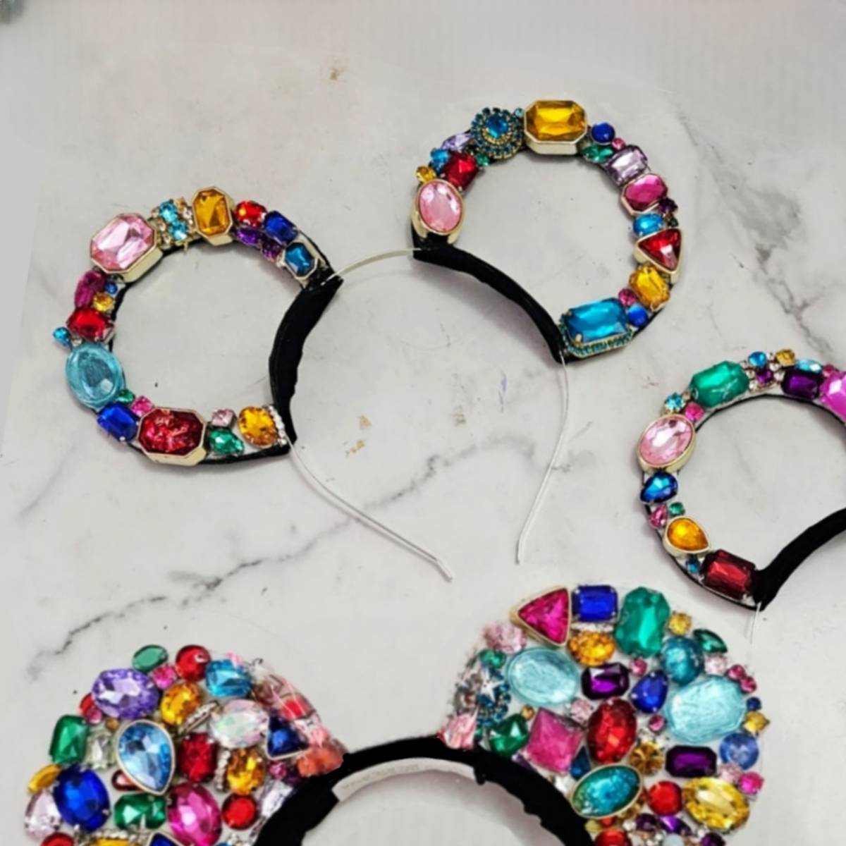 Diadema Orejas Mickey Minnie Cristales