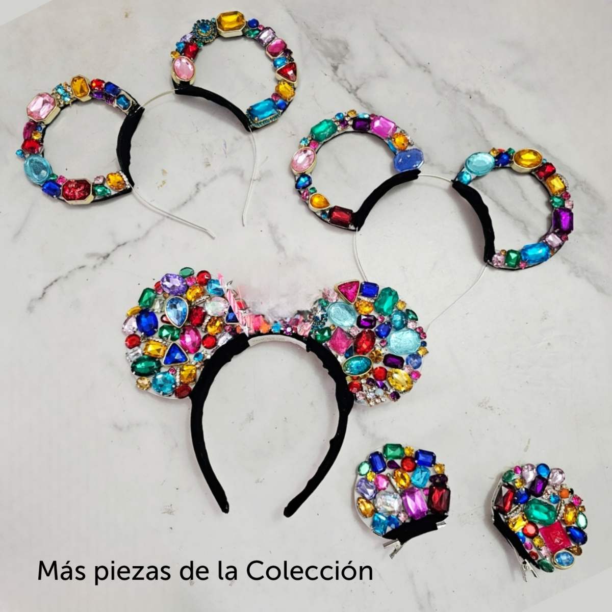 Diadema Orejas Mickey Minnie Cristales Contorno