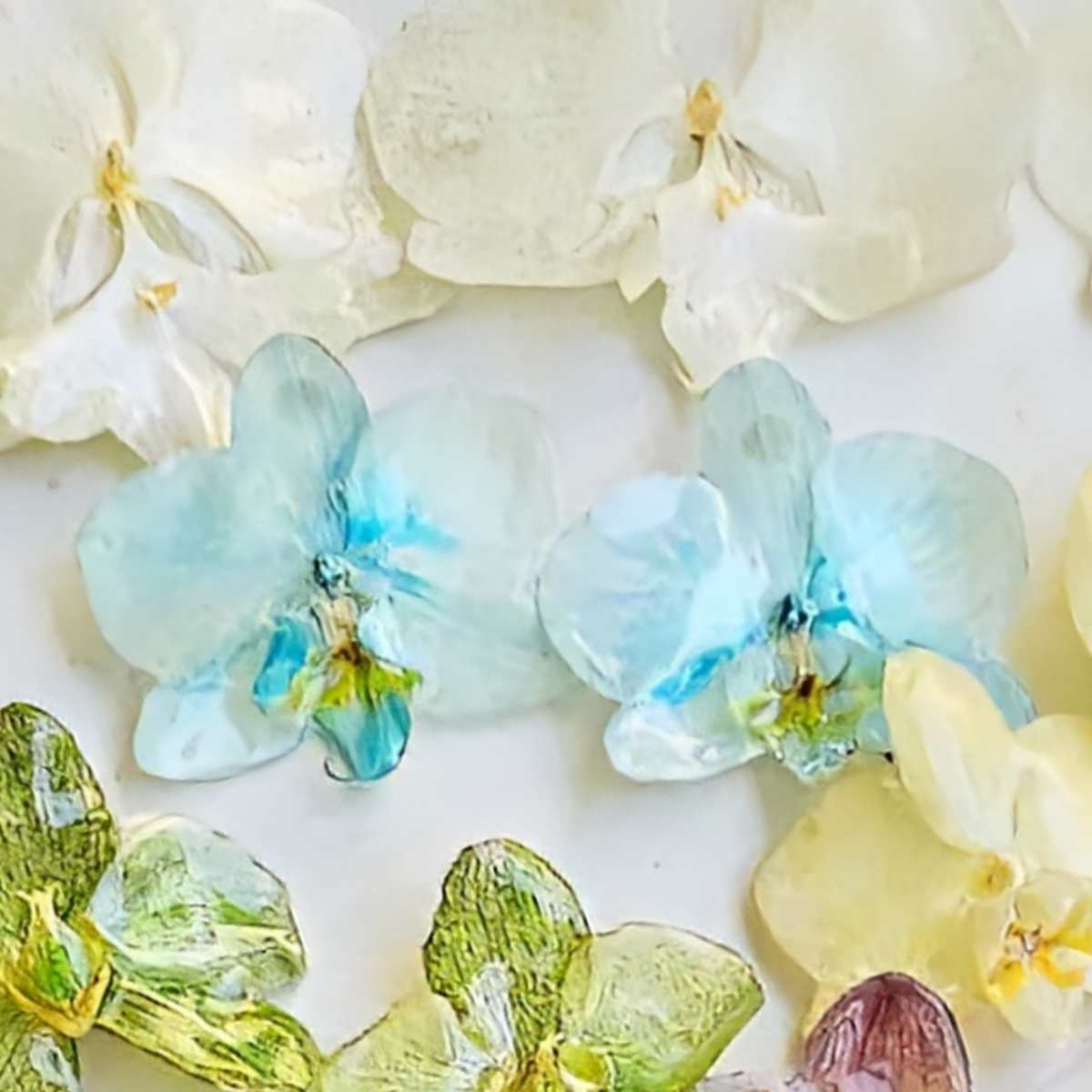 Aretes Orquídea Real Medianos VARIOS COLORES