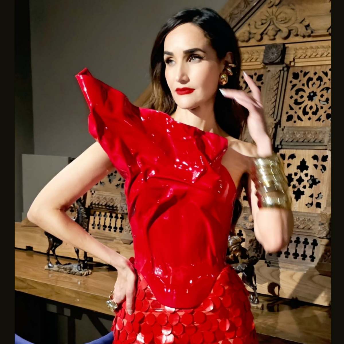 Pechera Artemisa Peto Rígido Negro destellos plata