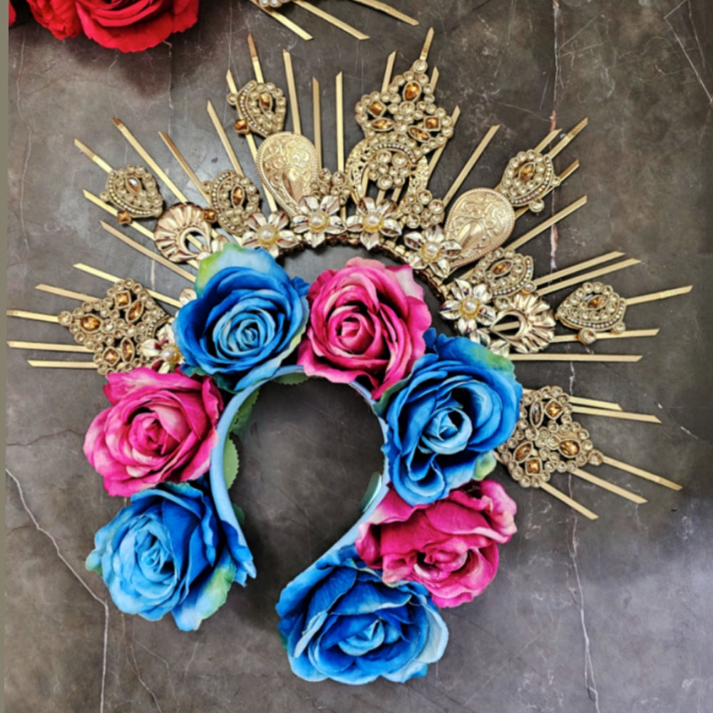 Corona Flores Isabel Tocado Catrinas FUSIONADAS EN UNA SOLA PIEZA