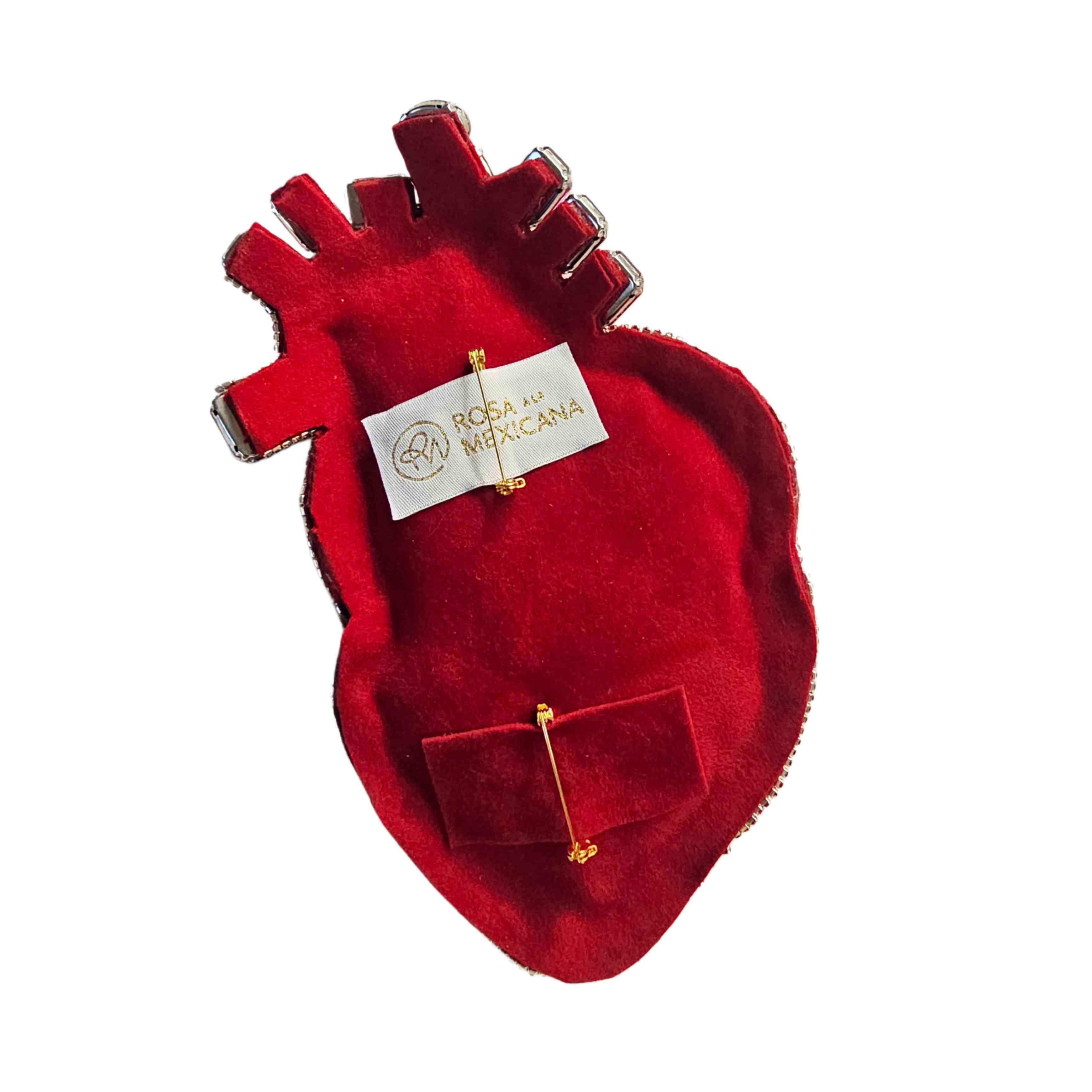Prendedor Corazón anatómico cristales