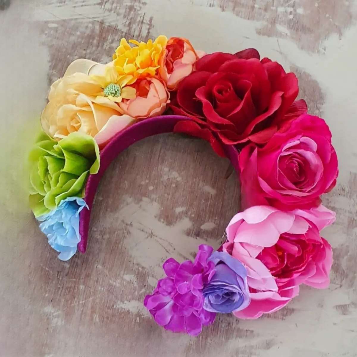Corona Flores Arcoiris Tocado Catrinas