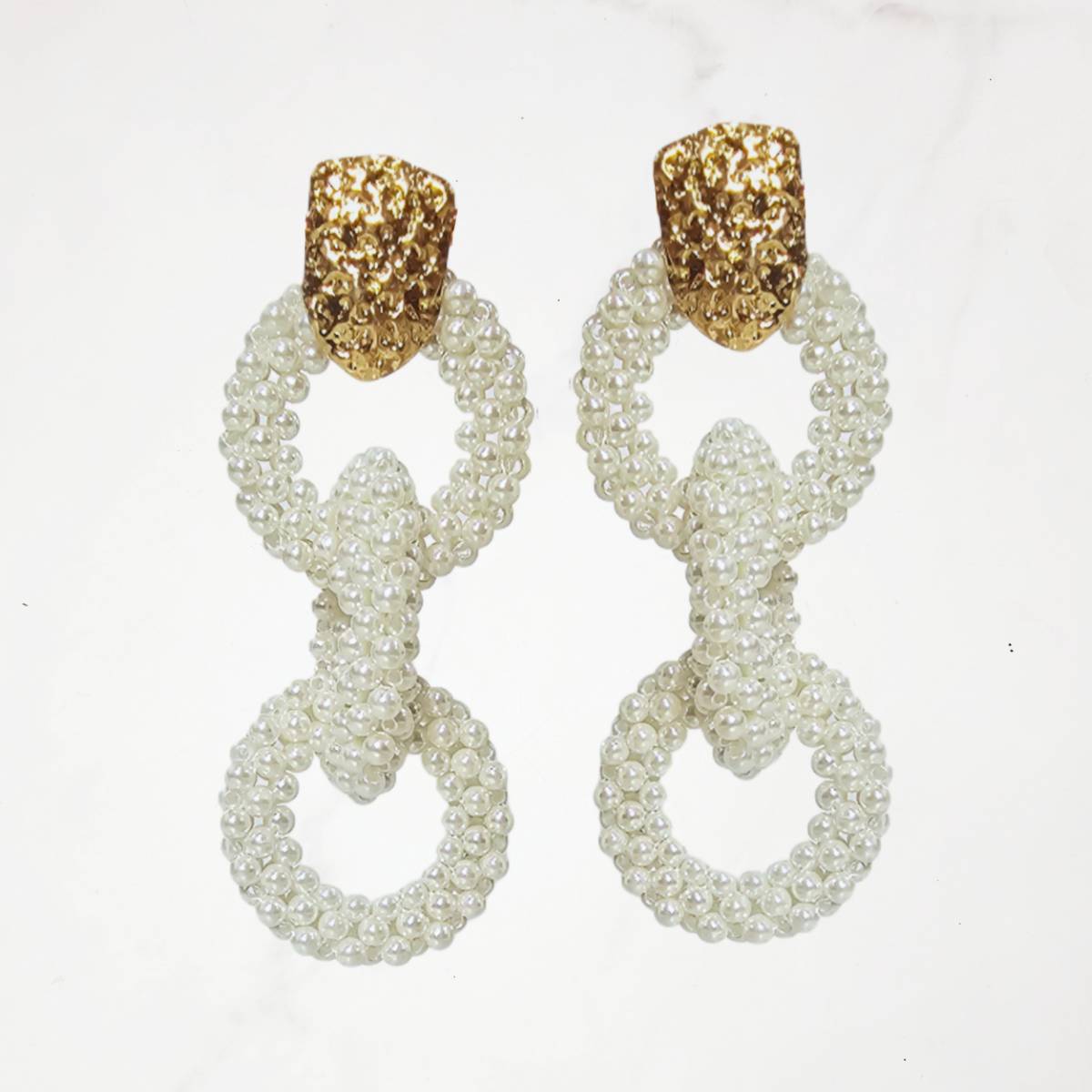 Aretes Eslabones de Perlas