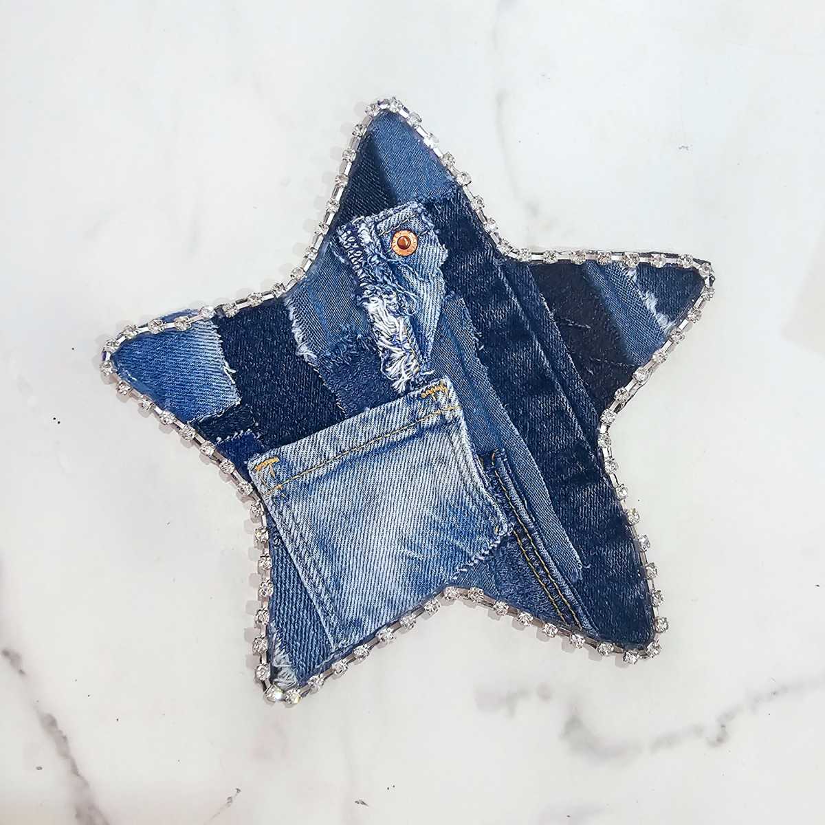 Parche Estrella Denim Ragged Mezclilla