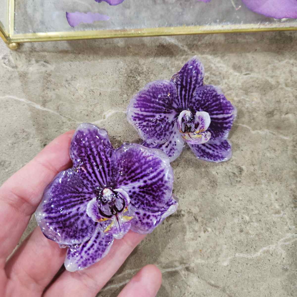 Aretes Orquídea Real Medianos VARIOS COLORES