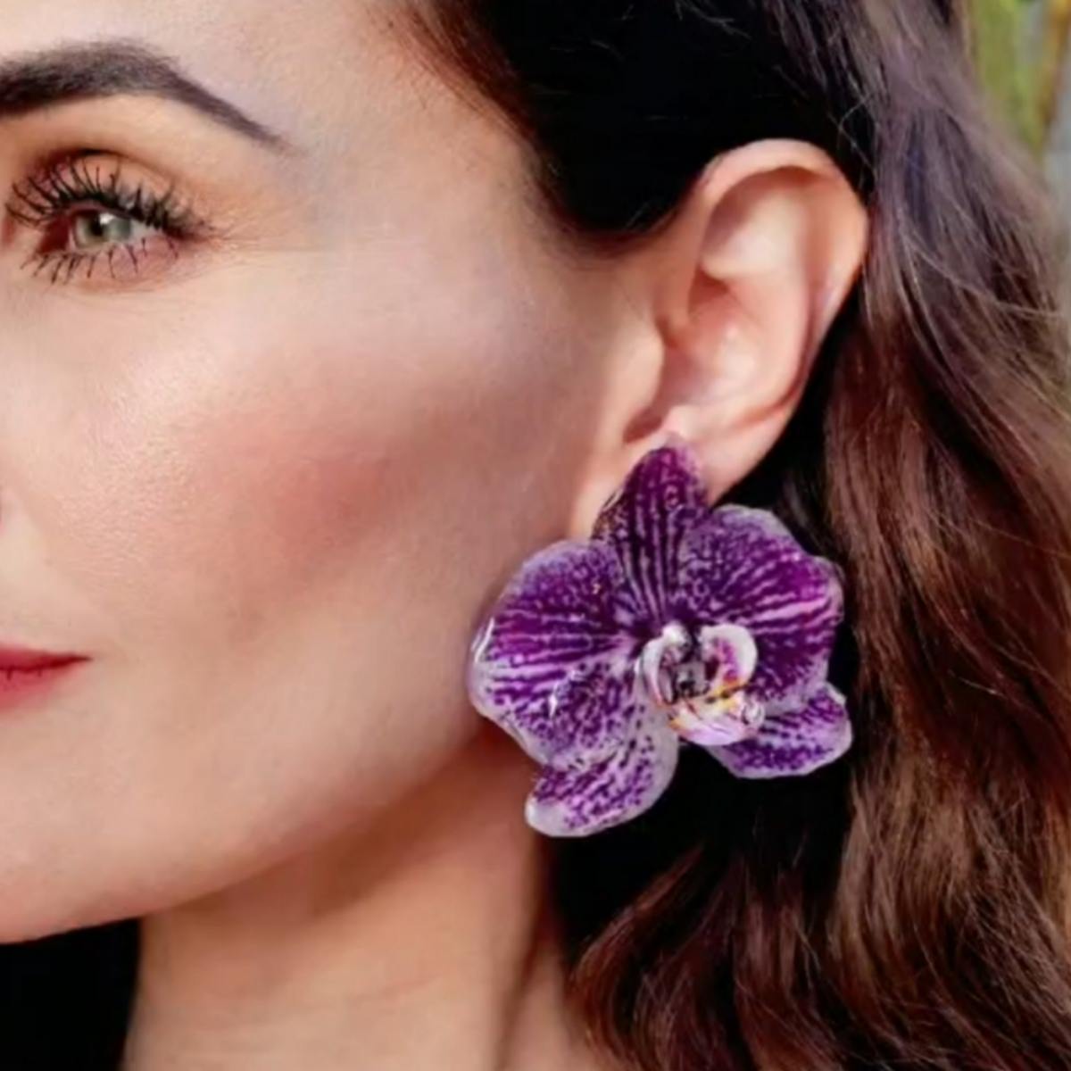 Aretes Orquídea Real Medianos VARIOS COLORES