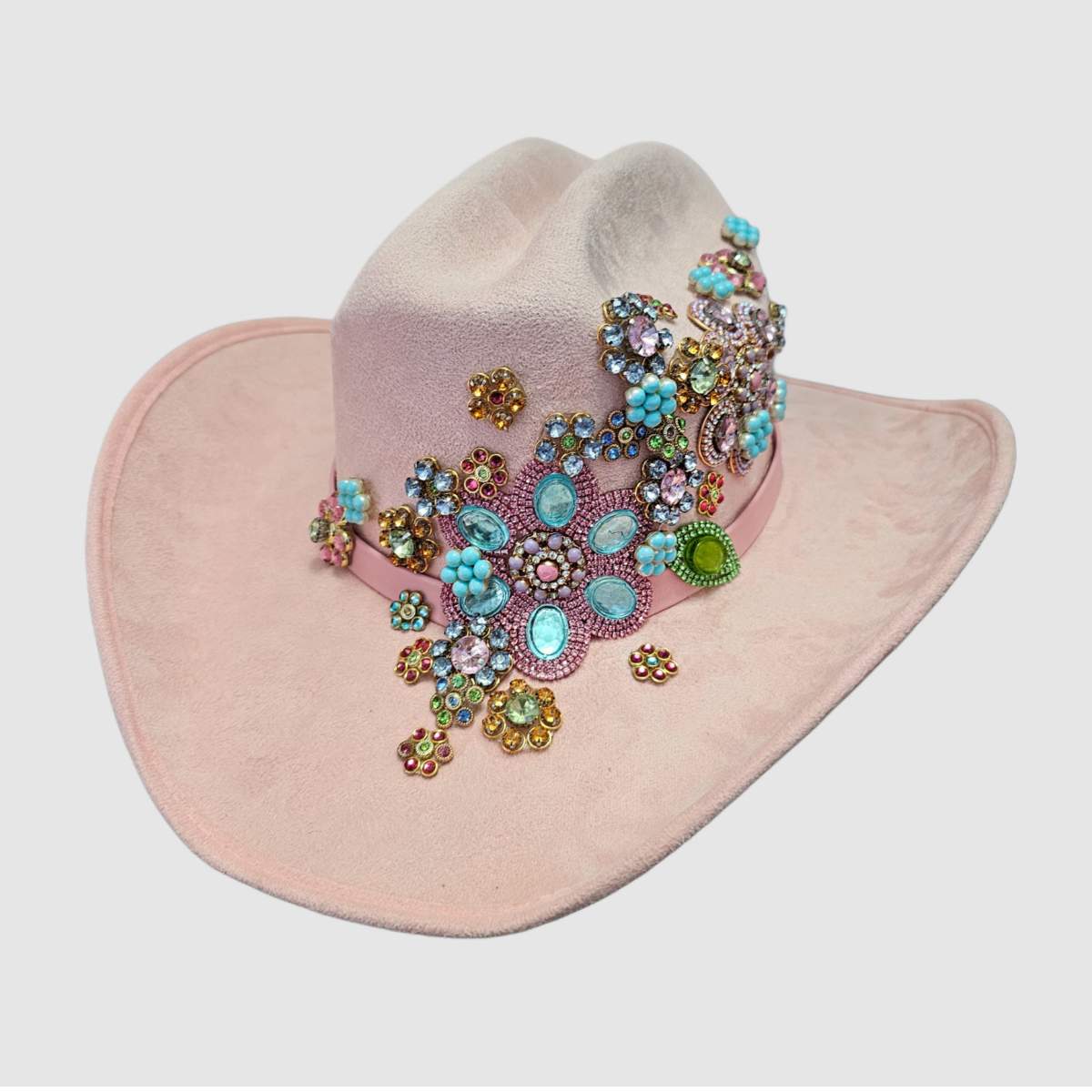 Sombrero Texana Flores Rosa